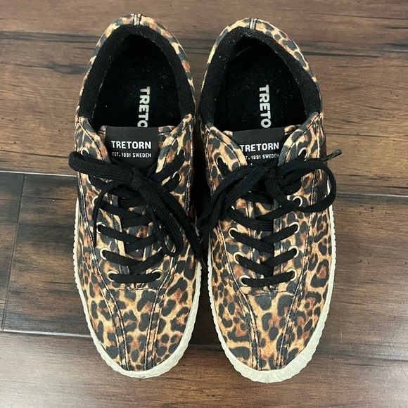 Tretorn Nylite Leopard-Printed Sneakers - Size 6.5 - Picture 4 of 10